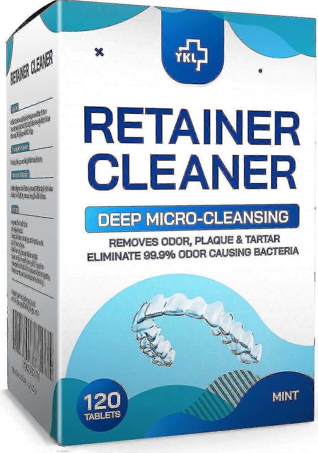 120 Count Retainer Cleaner Tablets 4 Month Supply For Dentures Aligners And Night Guards Removes Odor And Whitens Teeth