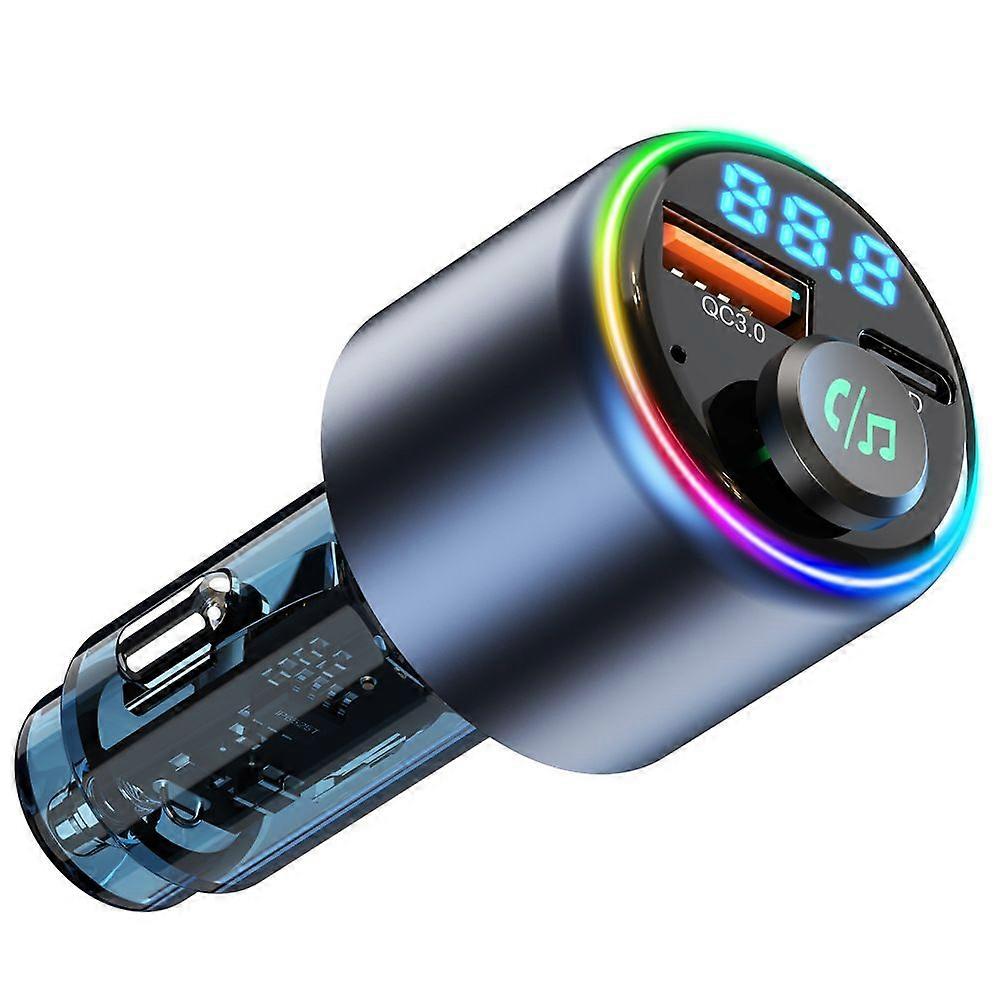 Bluetooth 5.3 Car, Type-C PD 30W & QC3.0 18W USB Cigarette Lighter Charger, FM Transmitter for Hi-FI Music & Hands-Free Calling, Joystick Buttons & 7