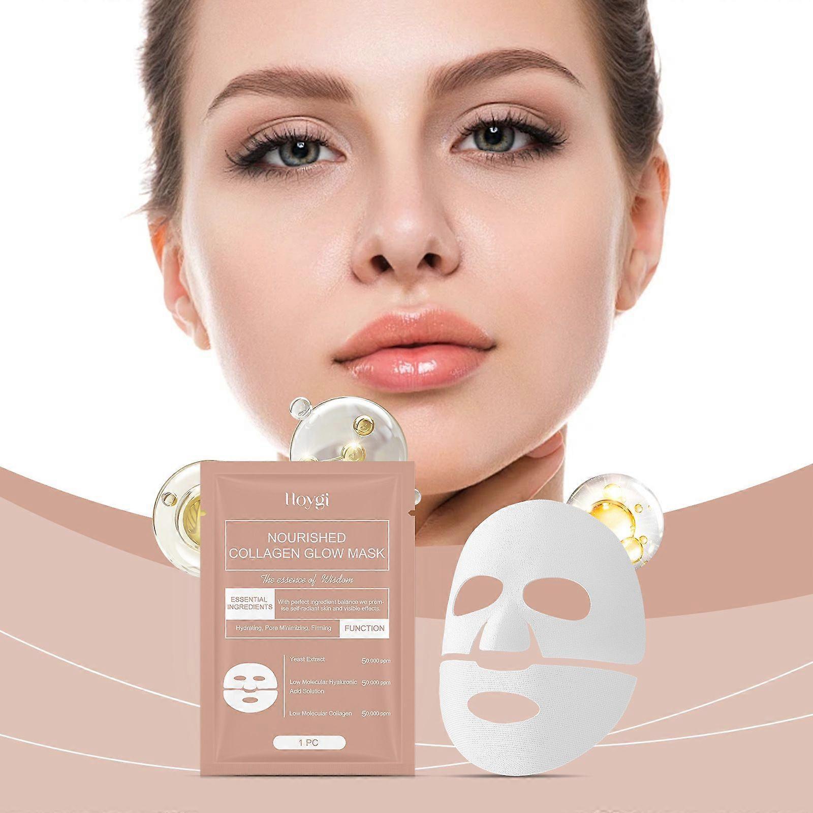 1pc Collagen Glow Sheet Mask Moisturizing Face Sheet with Yeast Extract Blend