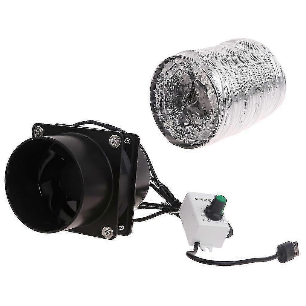 High-performance ventilation fan with powerful suction and plastic duct pipe