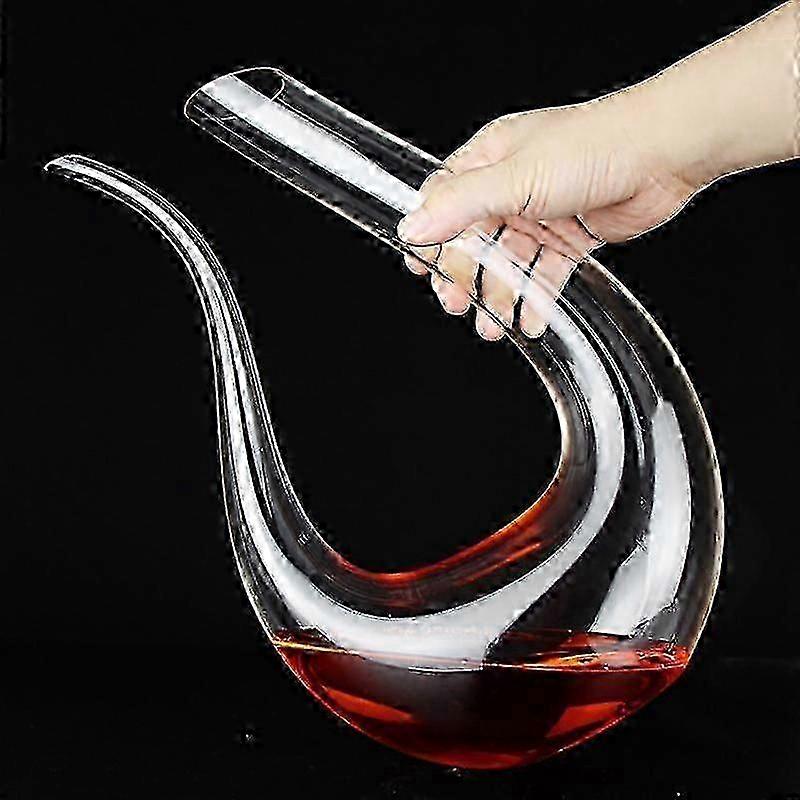 Crystal U-Shaped Wine Decanter Gift Box with Swan Creative Separator