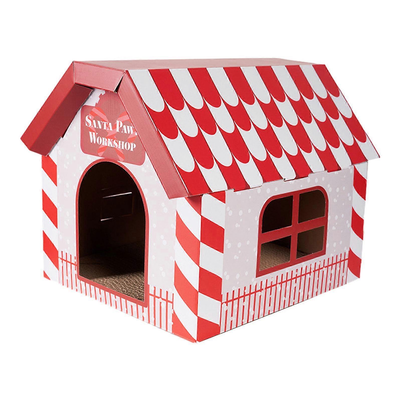 Cat Scratcher Hideout Cat Cardboard House Scratching Pad DIY Corrugated