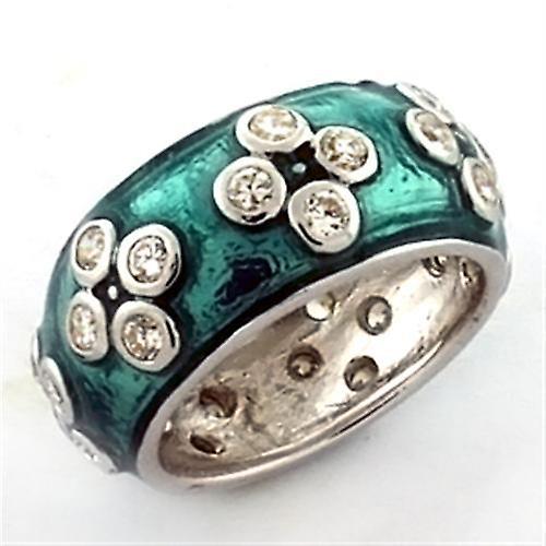 Sterling Silver Ring AAA GRD CZ Clear LOA637 for Women Style Rhodium
