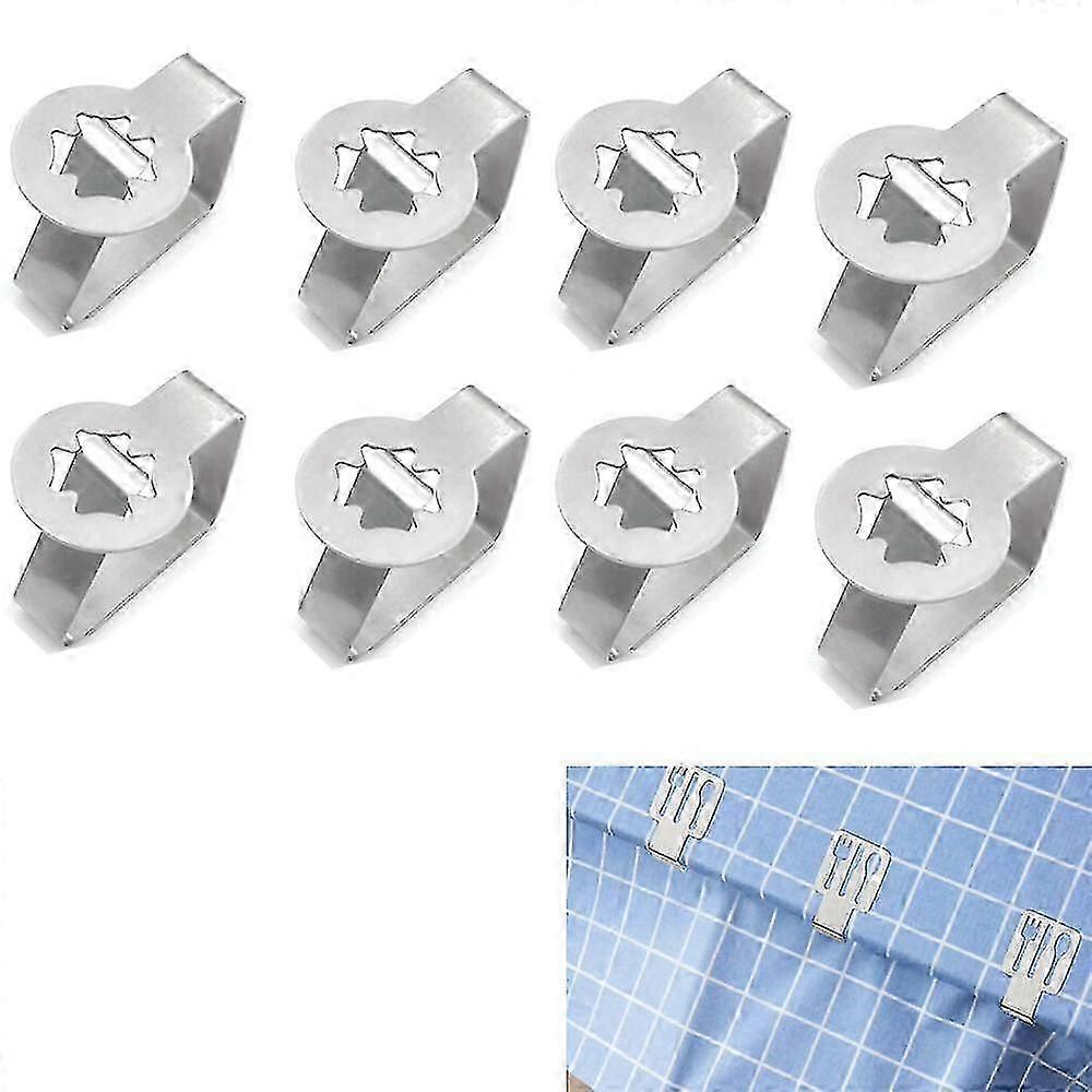 8PCS (Silver Clover) Table Cloth Clip, Adjustable Table Cloth Clip, Tablecloth^ccgv