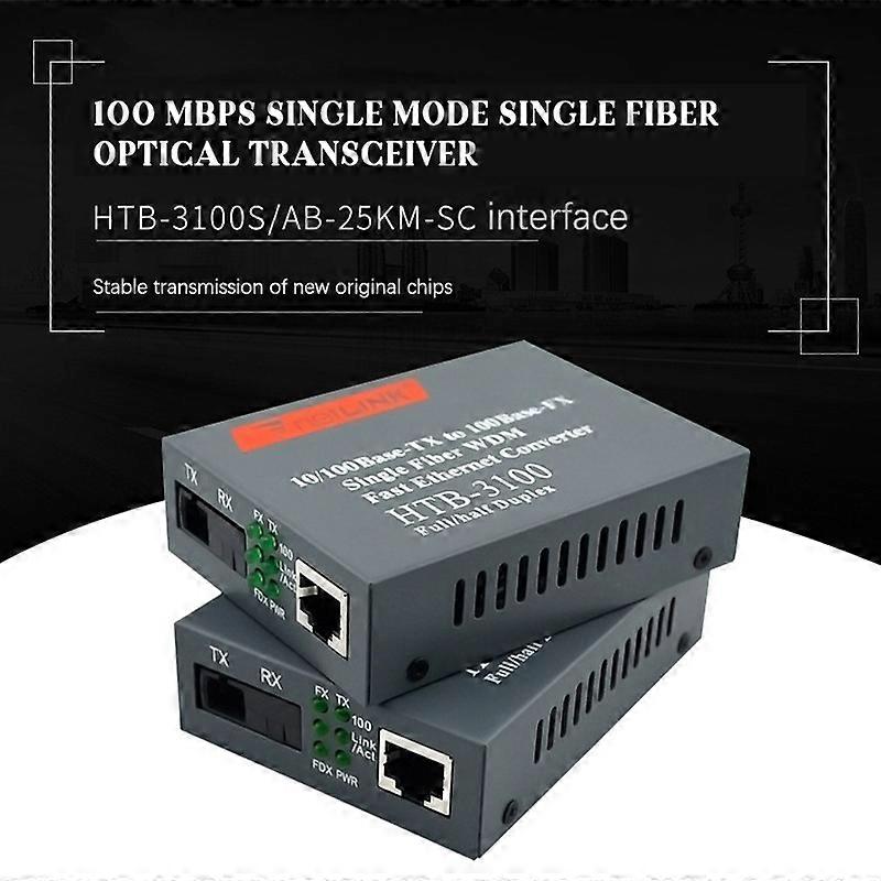 Fiber Optic Receiver Transmitter 100M Transceiver RJ45 Interface