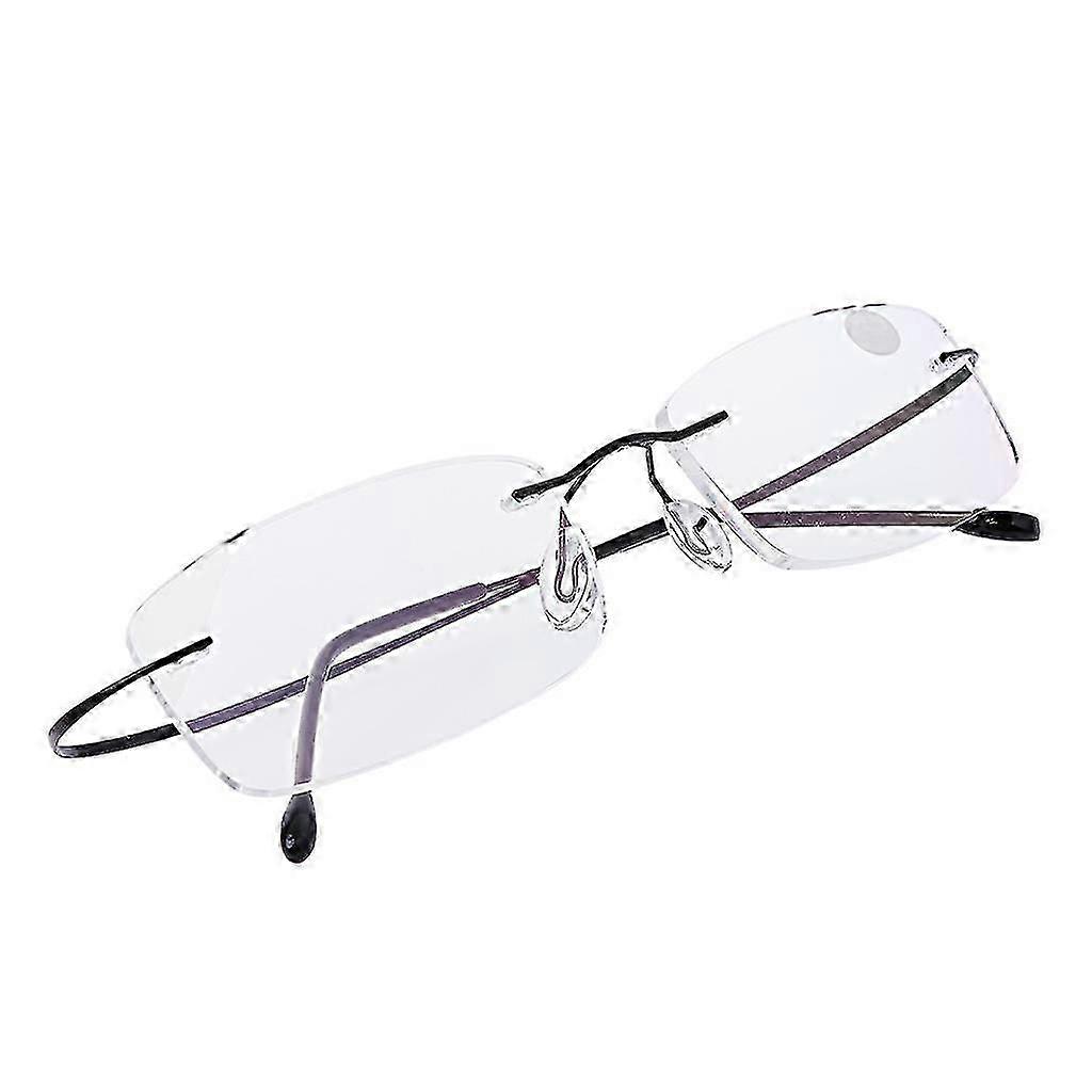Ultralight For Titanium Rimless Reading Glasses Unisex+1.0~+3.5 Diopter Compact