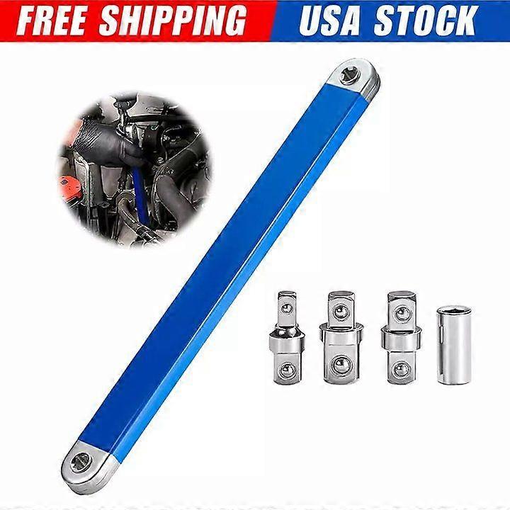 Offset Extension Wrench Set Ratchet Spanner Wrench with 4 Extender Adapter New