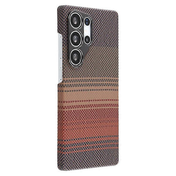 Compatible For Samsung Galaxy S24 Ultra Magnetic Case Precise Cutouts Gradient Aramid Fiber Phone Cover with Metal Lens Frame