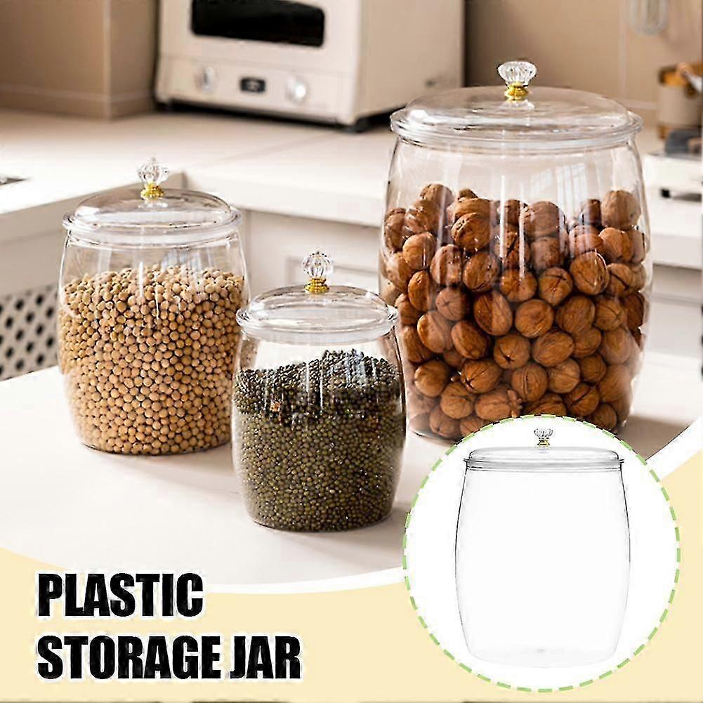 Gallon Plastic Jars with Lids - Large Food Storage for Cookies & Candy