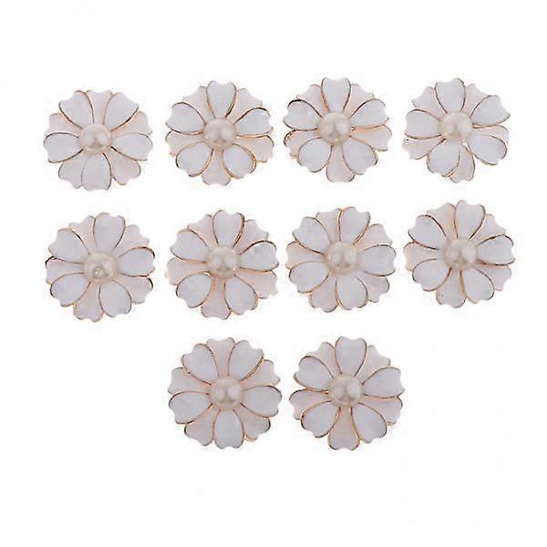 3 Pearl Rhinestone Flower Button Flatback Embellishments Crafts for