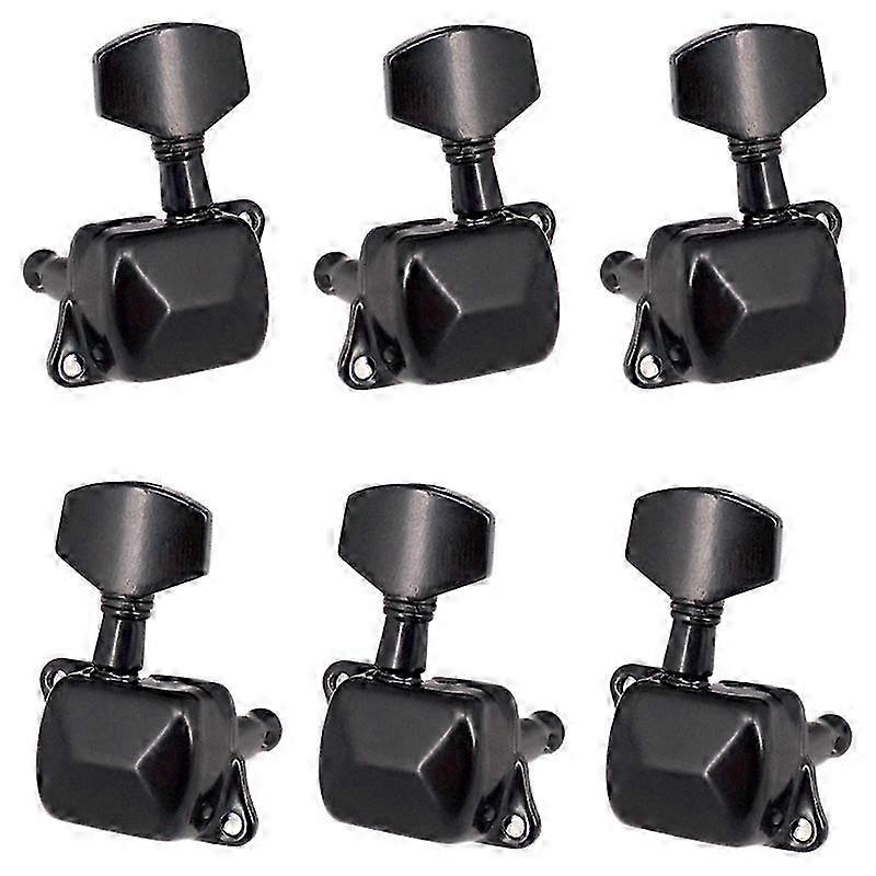 Semi-Closed Guitar Machine Heads (Tuning Pegs) - Chrome Plated Tuning Keys for Acoustic/Electric Guitar String Replacement Parts