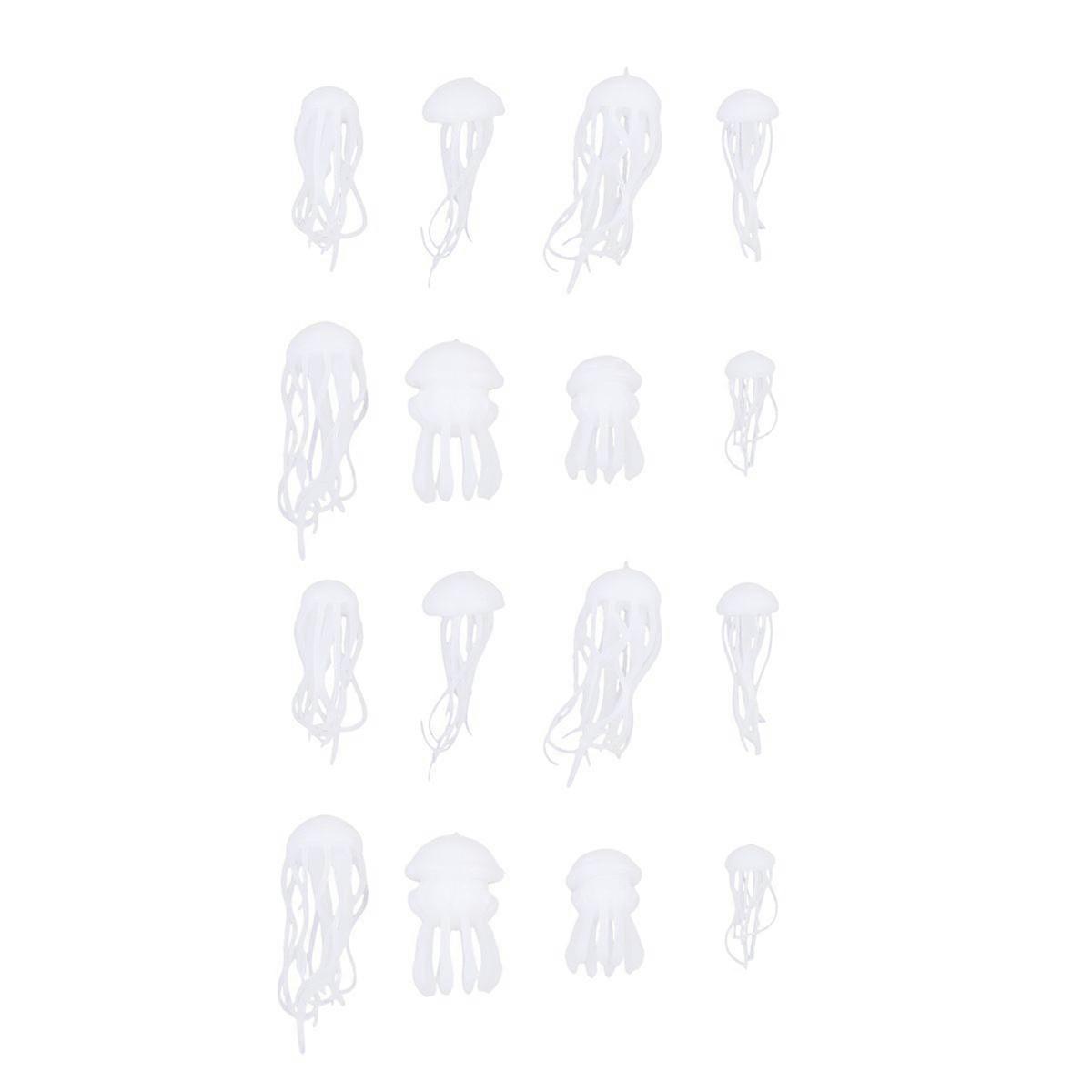 16Pcs DIY Crystal Epoxy Mini Jellyfish Design Marine Filling Stuff Silicone Moulds for DIY Crafts Making (Mixes Random Pattern)