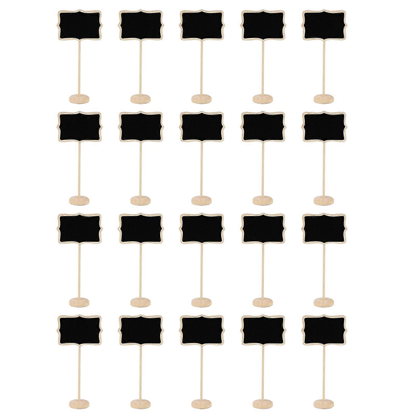 20x/Set Wooden Chalkboard Signs with Easel Stand for Food Labels Table Numbers Office Reminders Party Small Blackboards
