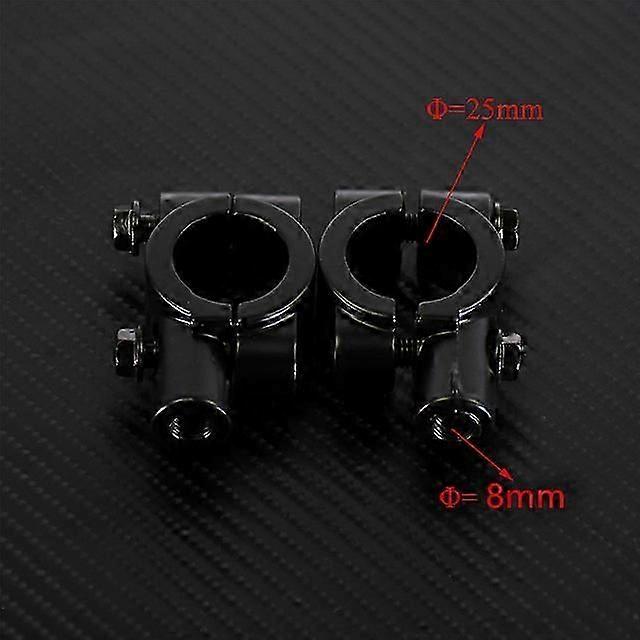 2pcs/set Motorcycle 8mm 10mm 25mm Handlebar Mirror Mount Clamp Rear View Mirror Holder Bracket Black Silver