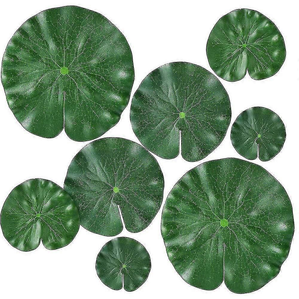 4 Sizes Artificial Floating Plants Lotus Leaf Realistic Water Lily Pads For Home Garden Pond Pool8 Pack