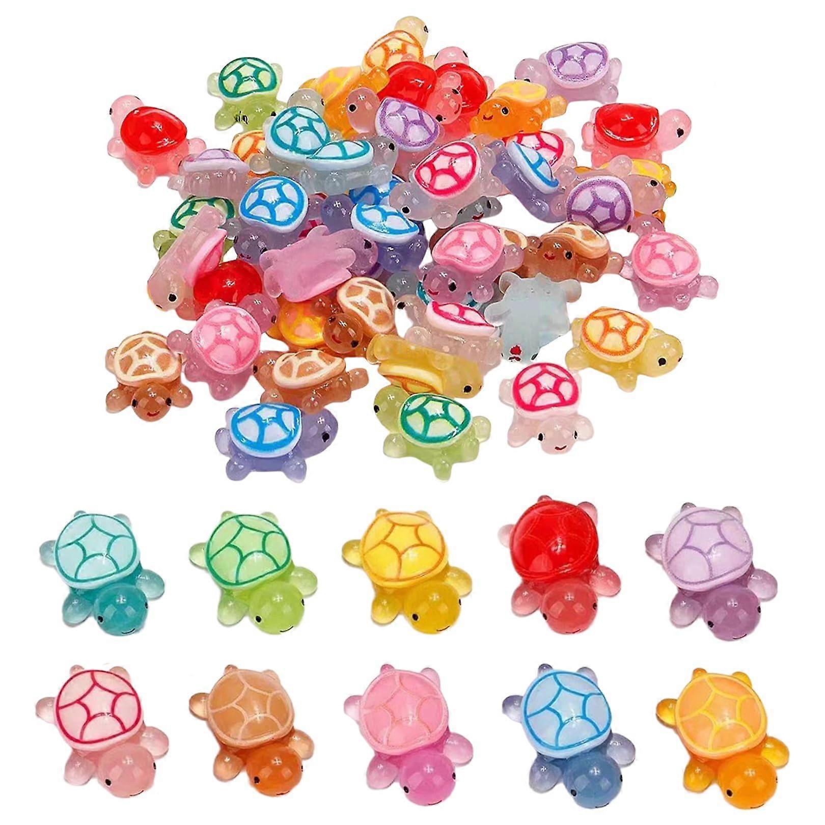 Luminous Mini Turtle Figures, 30 Resin Turtles for Pots, Aquariums, DIY