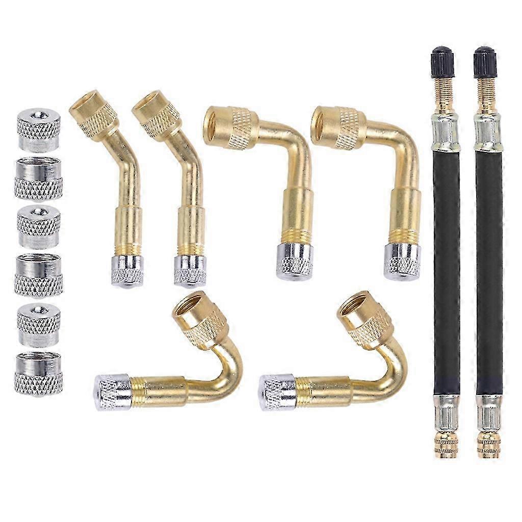 Tyre Valve Extension Adapters with Rubber Length Extensions