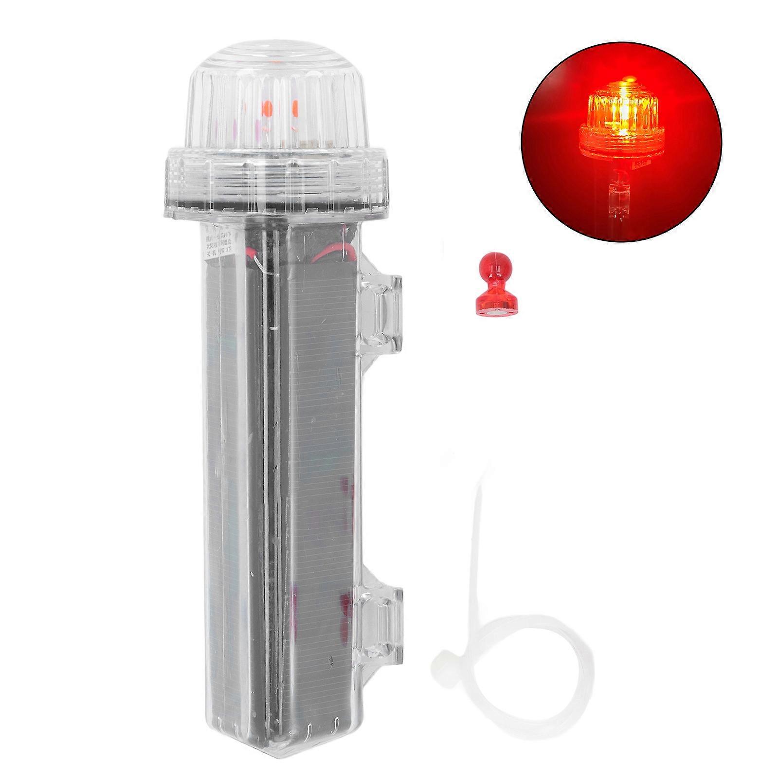 Solar Warning Light Magnetic Switch Light Control Fully Sealed Waterproof Flashing Light for Construction Site Night Fishing Boat Red Light