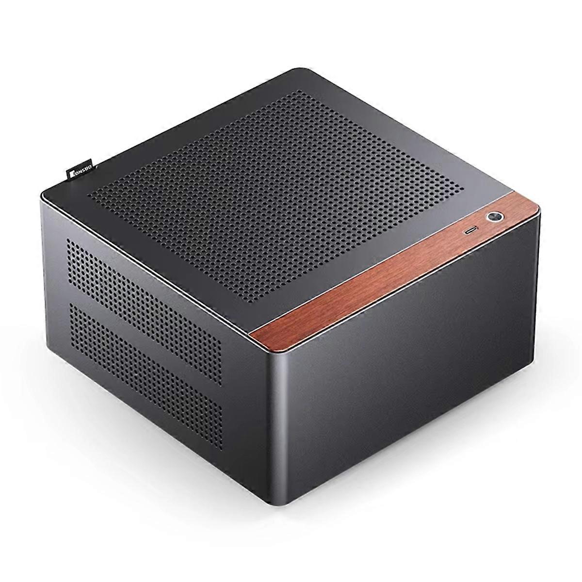 NV10 Mini ITX PC Case, 1U Supply Support, 4.5L Capacity, Compact and Elegant Design Black