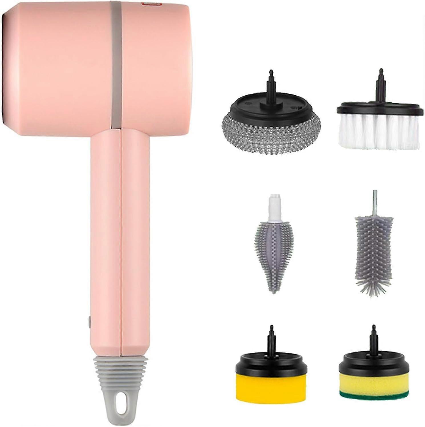 Electric Rotating Cordless Cleaning Brush, Pink