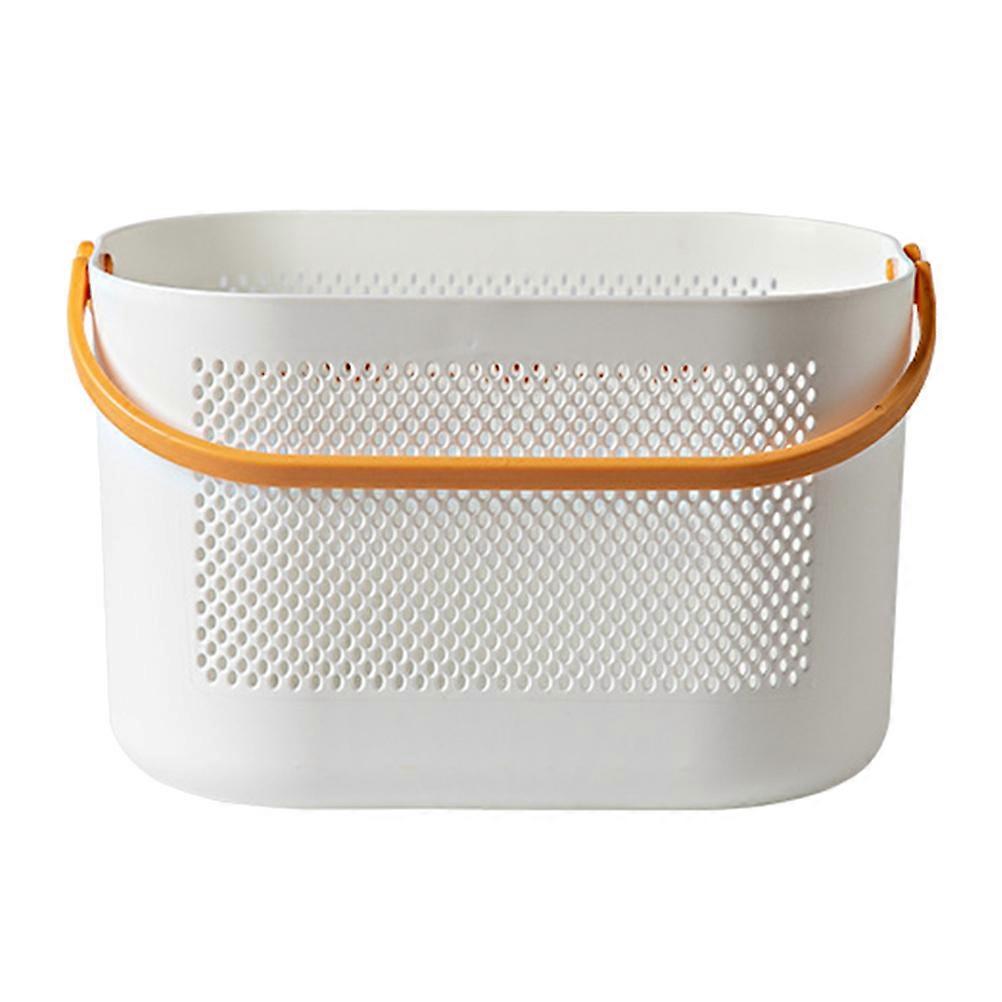 Portable Plastic Shower Storage Basket with Handles – Compact Ventilated Organizer for Toiletries, Clothes, and Sundries for Home and Travel Use