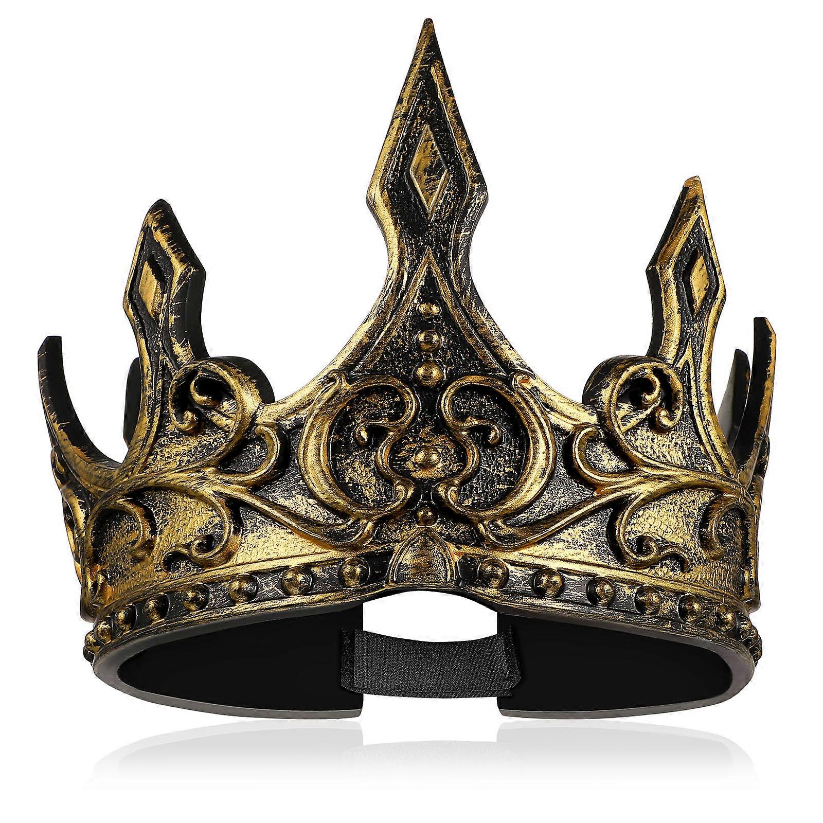 Golden PU Crown for Men Party Decoration with Comfortable Fit and Eyecatching .5 inches