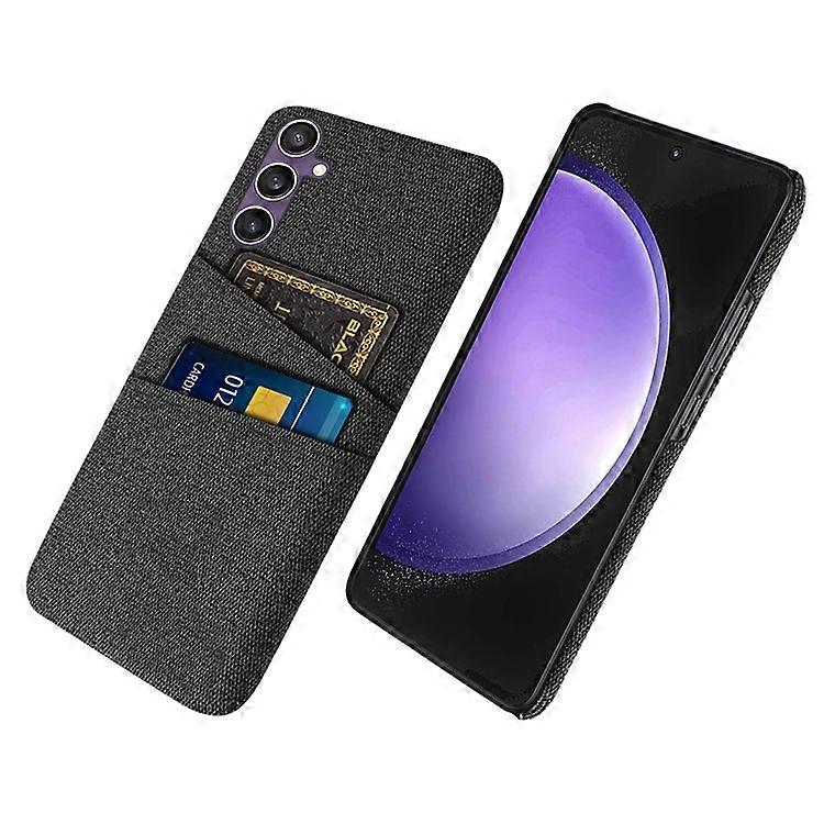 Compatible For Samsung Galaxy S24 Case Anti-Scratch Phone Cover PC+Cloth Shell with 2 Card Slots