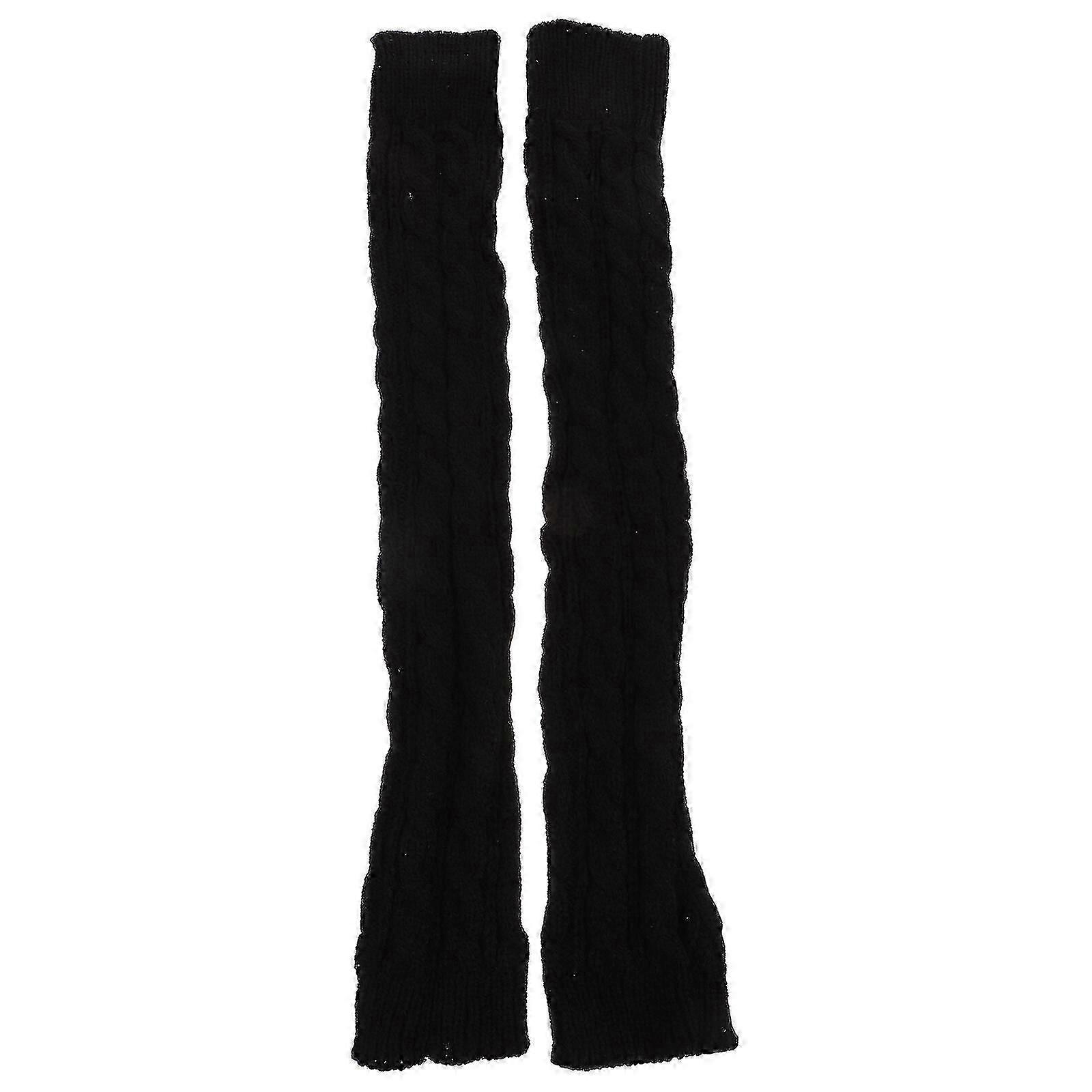 1pair Warm Knitted Sleeves Practical Arm Sleeves Long Fingerless Sleeves-Yvan