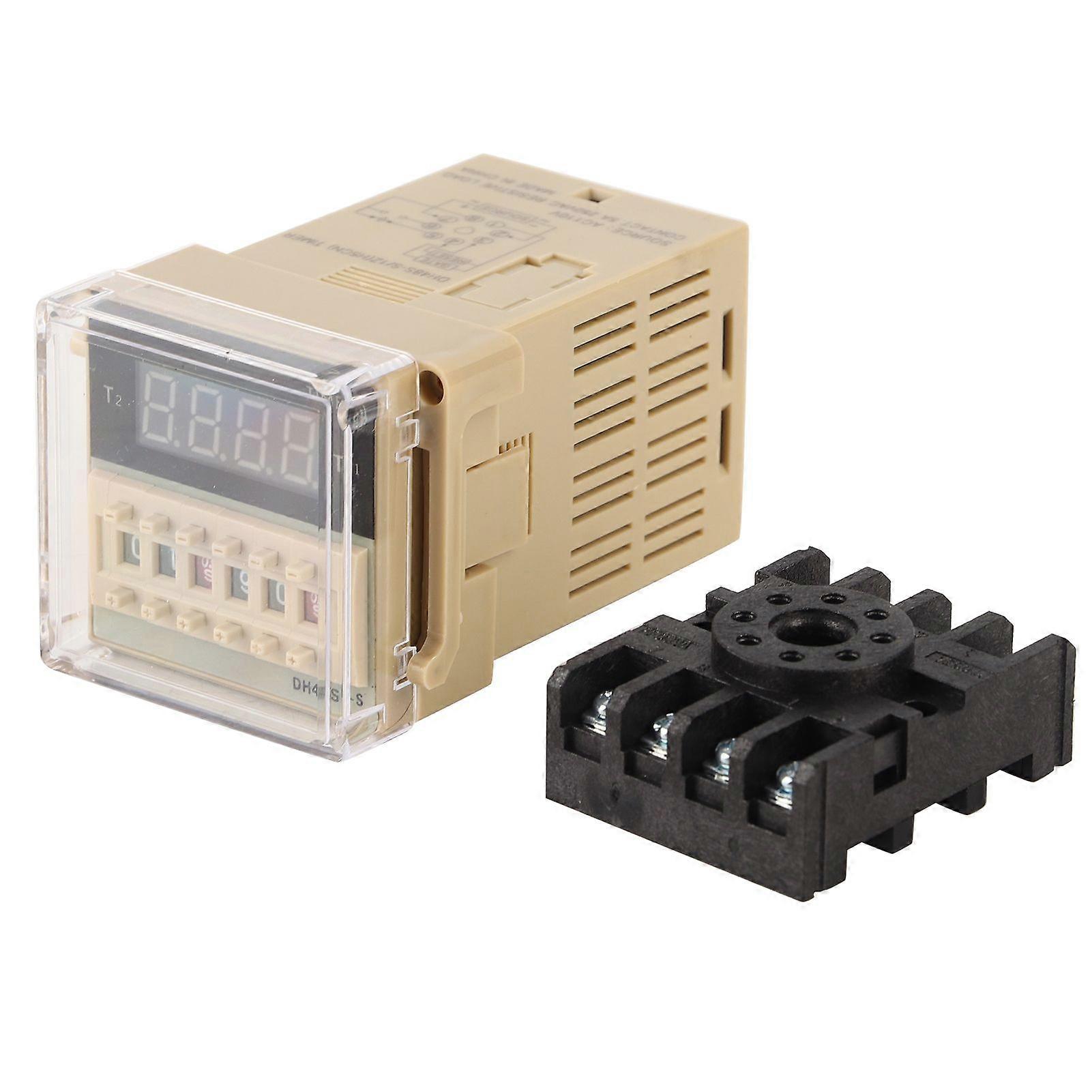 110V AC DH48S S 0.1s~99h Cycle Control Digital Display Time Relay with Base