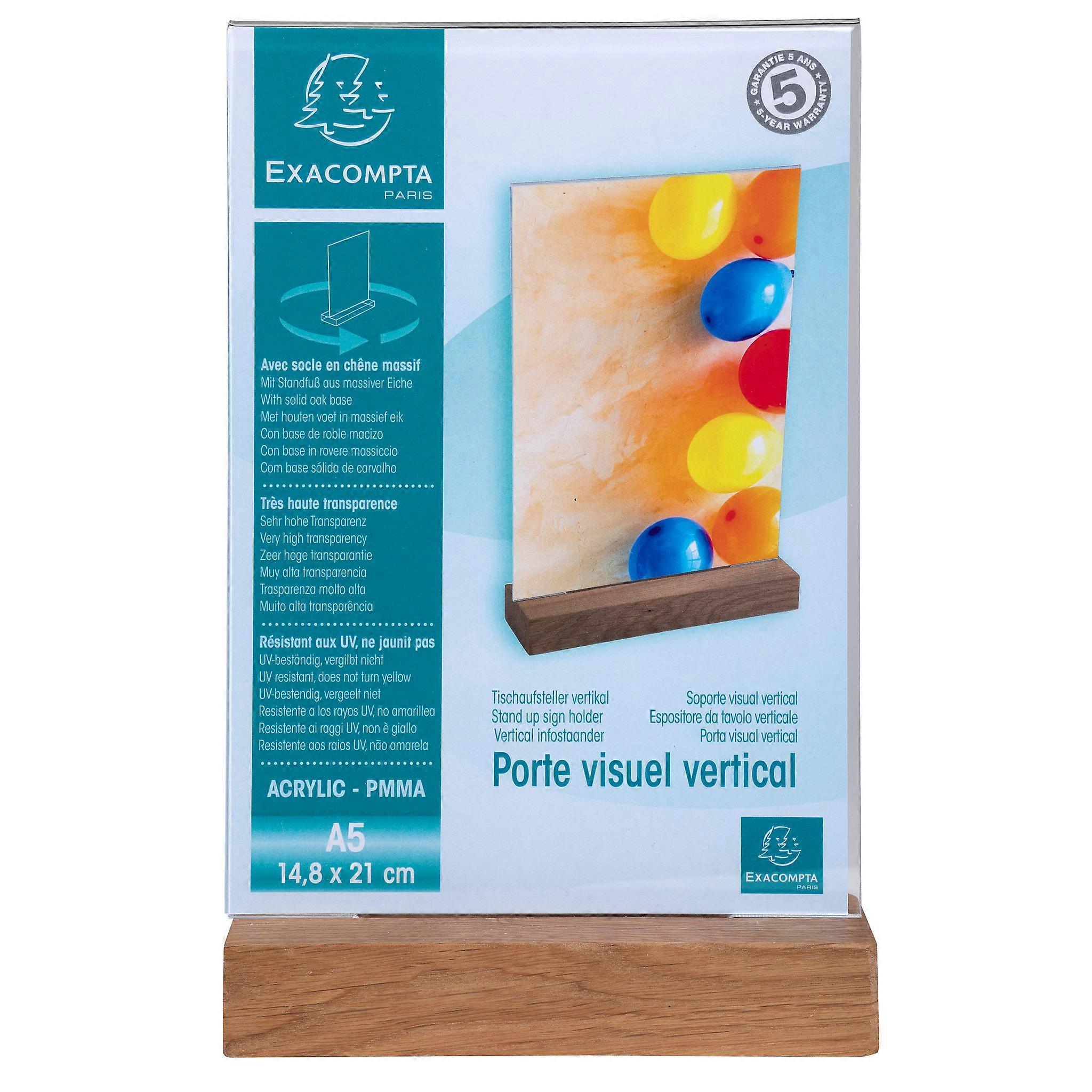 Exacompta 85258D 10x Expositor Forma-T con base de madera A5