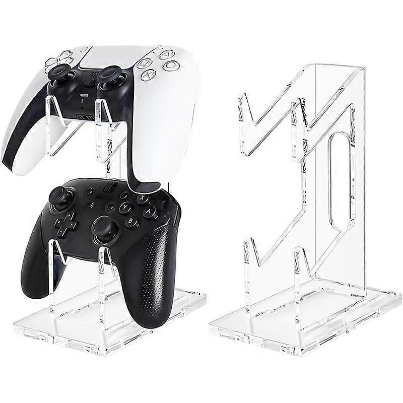 Acrylic Clear Controller Display Stand 2 Tiers Game Controller Holder Dual Controller Stand - Transp