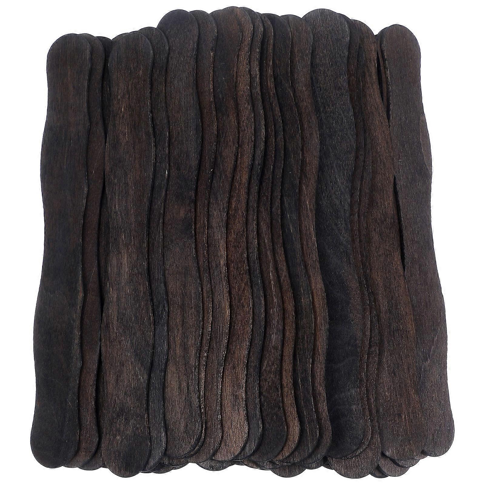 50PCS Black DIY Popsicle Stick Craft Sticks Synthetic Material for Decor Reusable MultiFunctional