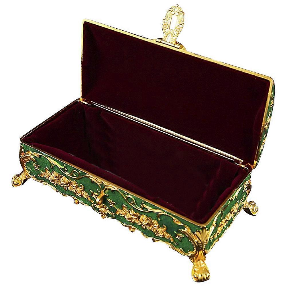 指輪、ブレスレット、ブローチ用のエレガントなヴィンテージヨーロピアンスタイルのジュエリー収納ボックス – 家庭やオフィス用のアンティーク装飾のユニークな足付き装身具ケース