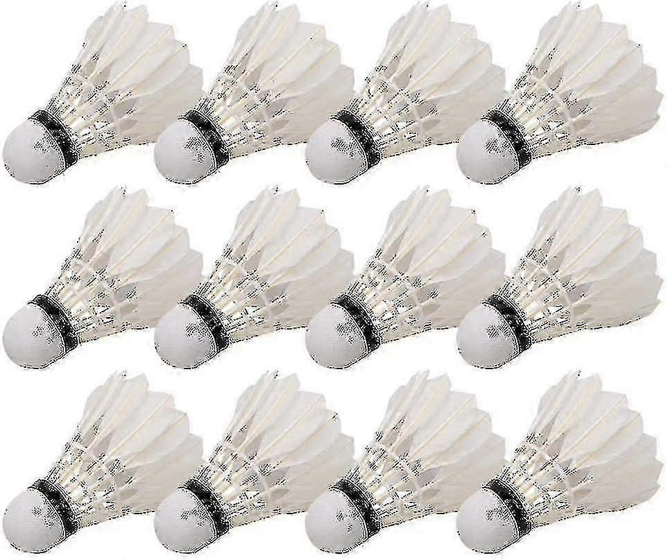 Badminton Topu, Badminton Eğitimi İçin 12 Adet Profesyonel Shuttlecock Tüy Badminton Topları