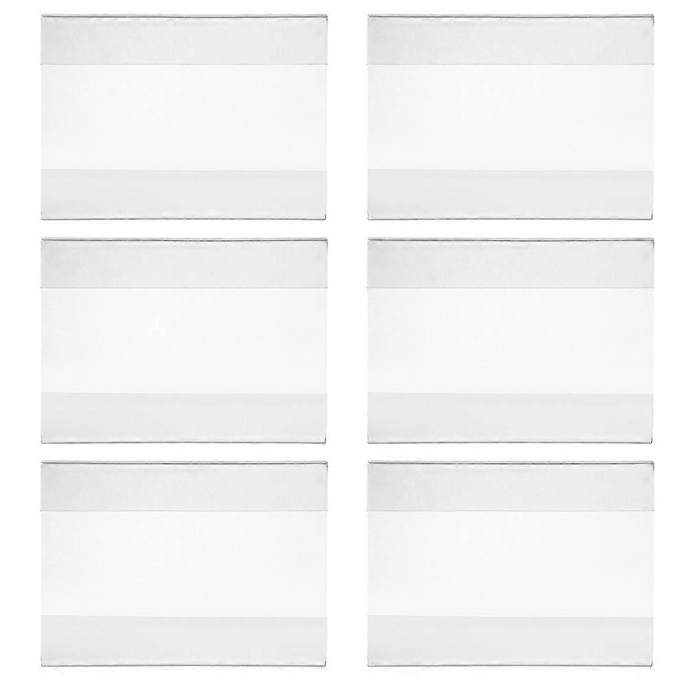 Acrylic Sign Holder for Clear Price Display 6 Pieces Transparent Label Stands for Store Use