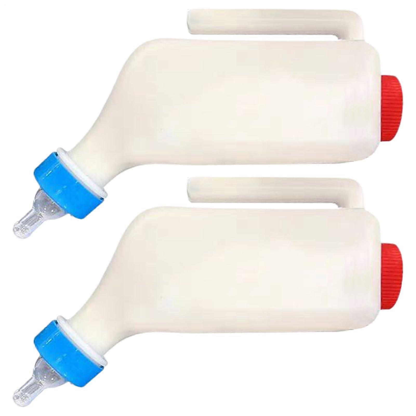 2pcs Goat Feeding Bottle with Measurement Scale and Handle, 800ml Livestock Milk Bottle for Pets, Dogs, Cats, Cows