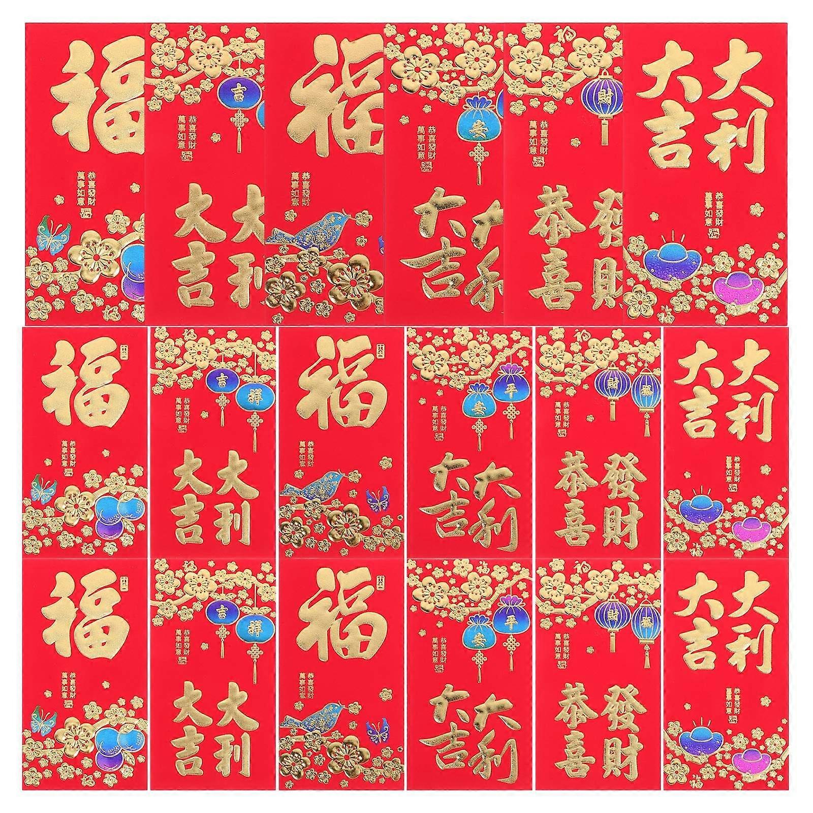 Chinese New Year Red Envelopes Creative New Year Red Packet For Company Events All Ages Traditional Style Paper Material 10Bags