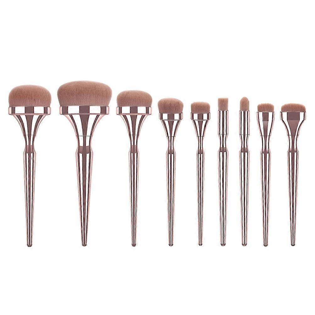 Makeup Brushes Kit Gyro Design Handle Nylon Bristles Professional Use Rose Gold Charming Makeup Application
