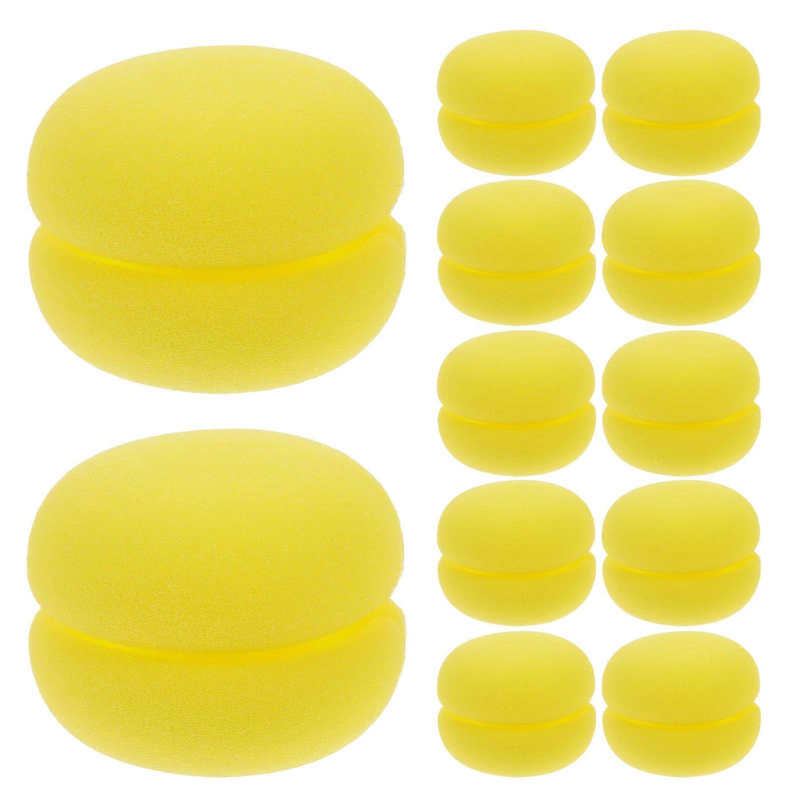 12pcs Yellow Sponge Curling Hair Balls No Heat Styling Tool for Lightweight, Durable, Creative Perm Ideal for Women