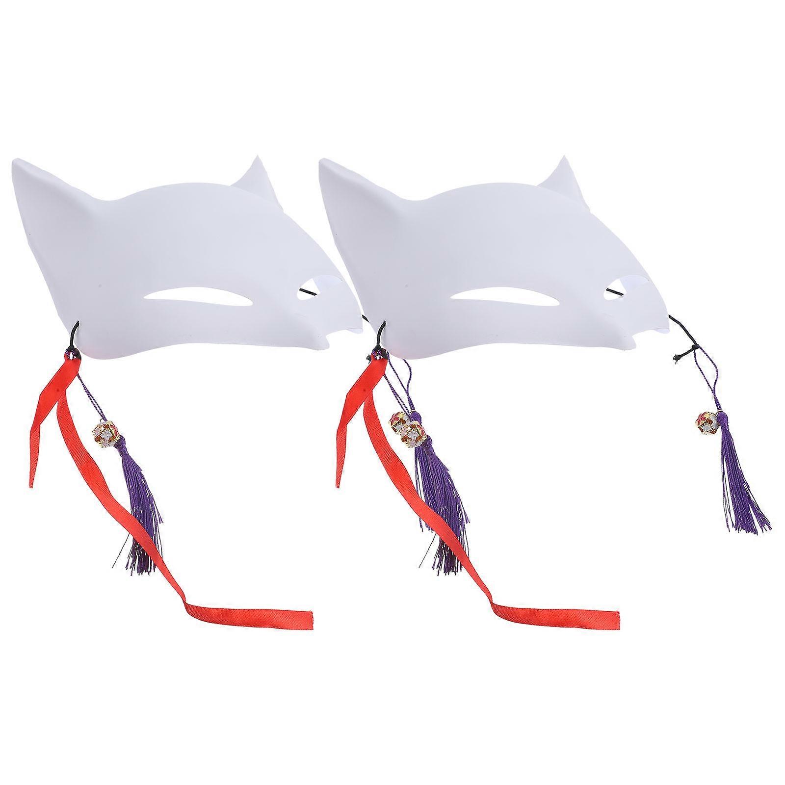 Here's a refined and engaging product description for your **2pcs DIY Blank Fox Masks (PVC, Unpainted)**:
 
**2pcs DIY Blank Fox Masks – Unpainted