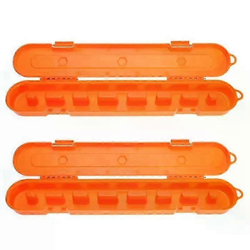 2X Chainsaw Chain Storage Case Chainsaw Chain Organizer Box Fit For 10Inch 16Inch 18Inch 20Inch Chainsaw (Orange)