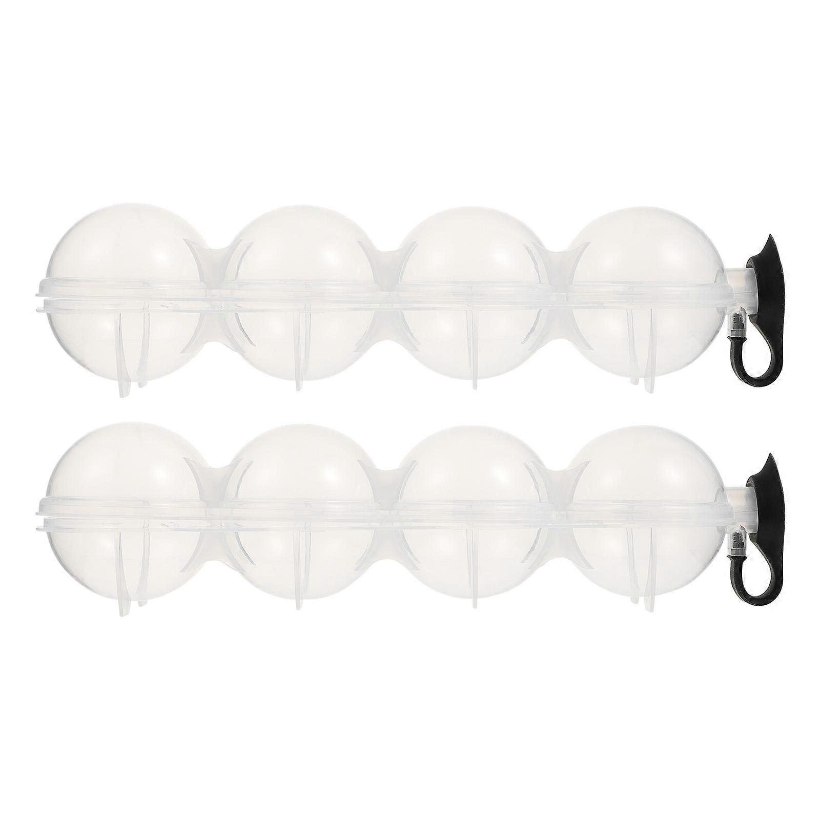 Fridge Ice Making Mold with Lid for Home Use Safe Easy to Clean Transparent Plastic and Silicone 2 Pcs