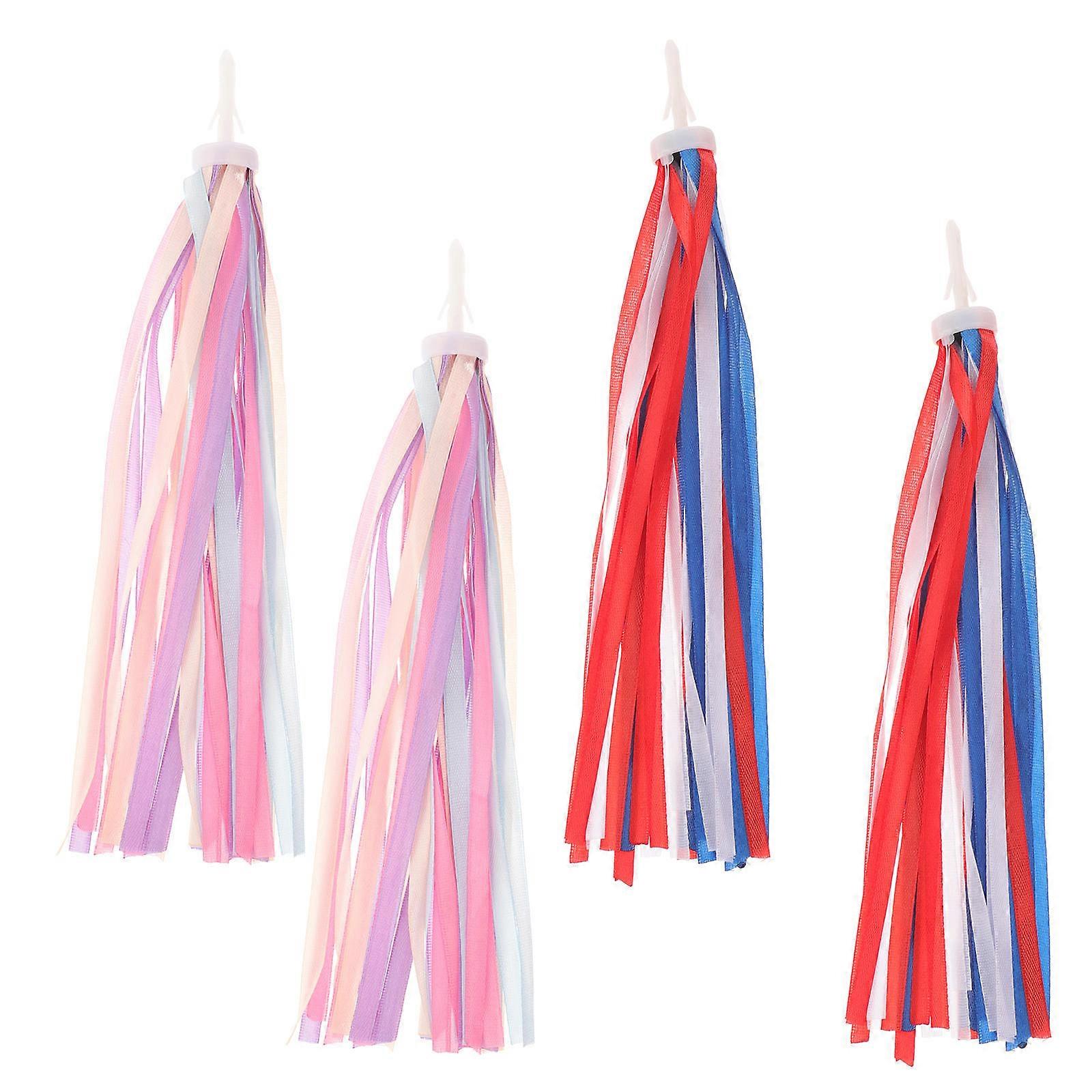 Streamer Colorful Bike Streamers Tassel Shape For Bike Handlebar Decorations 4Pcs