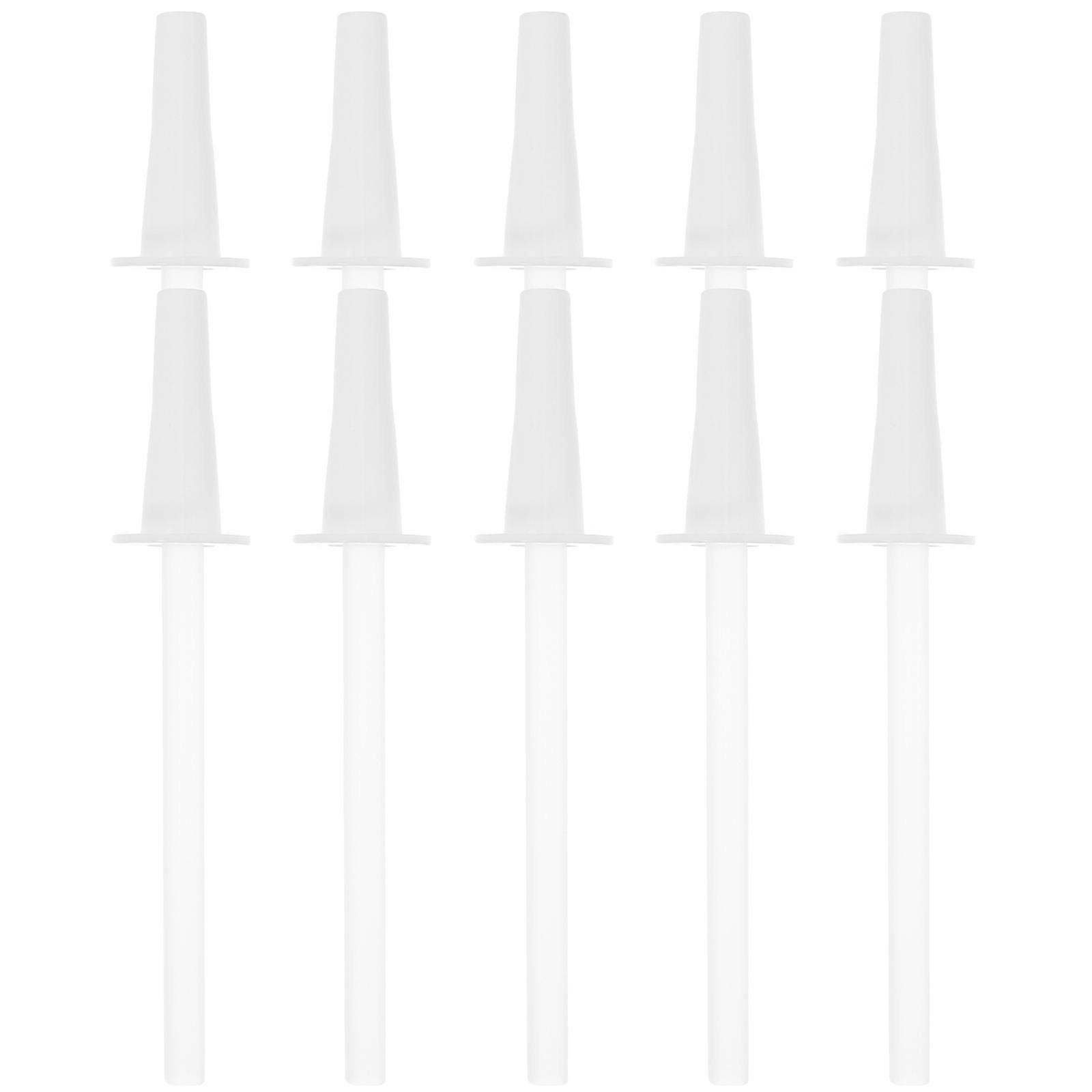 Convenient Water Bottle Straw Silicone White 10Sets Rust-Proof Reusable for Drinking