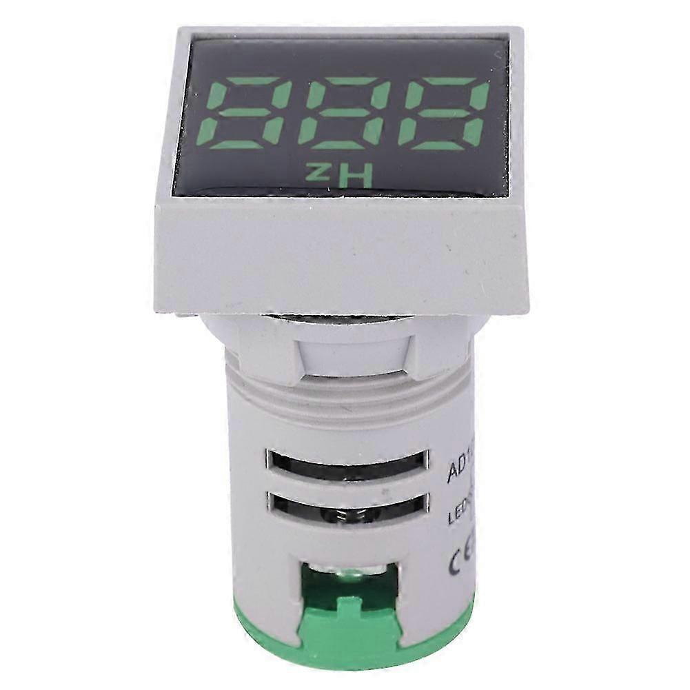 Square Digital Display LED Indication Light AC100~380V 20~75Hz Frequency Measuring(Green)
