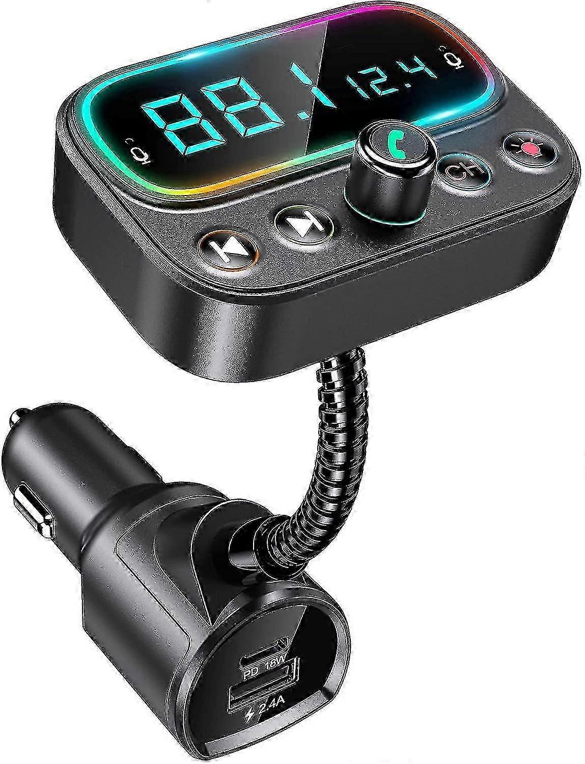 Bluetooth Car Adapter, Usb Car Bluetooth Transmitter With Dual Microphone