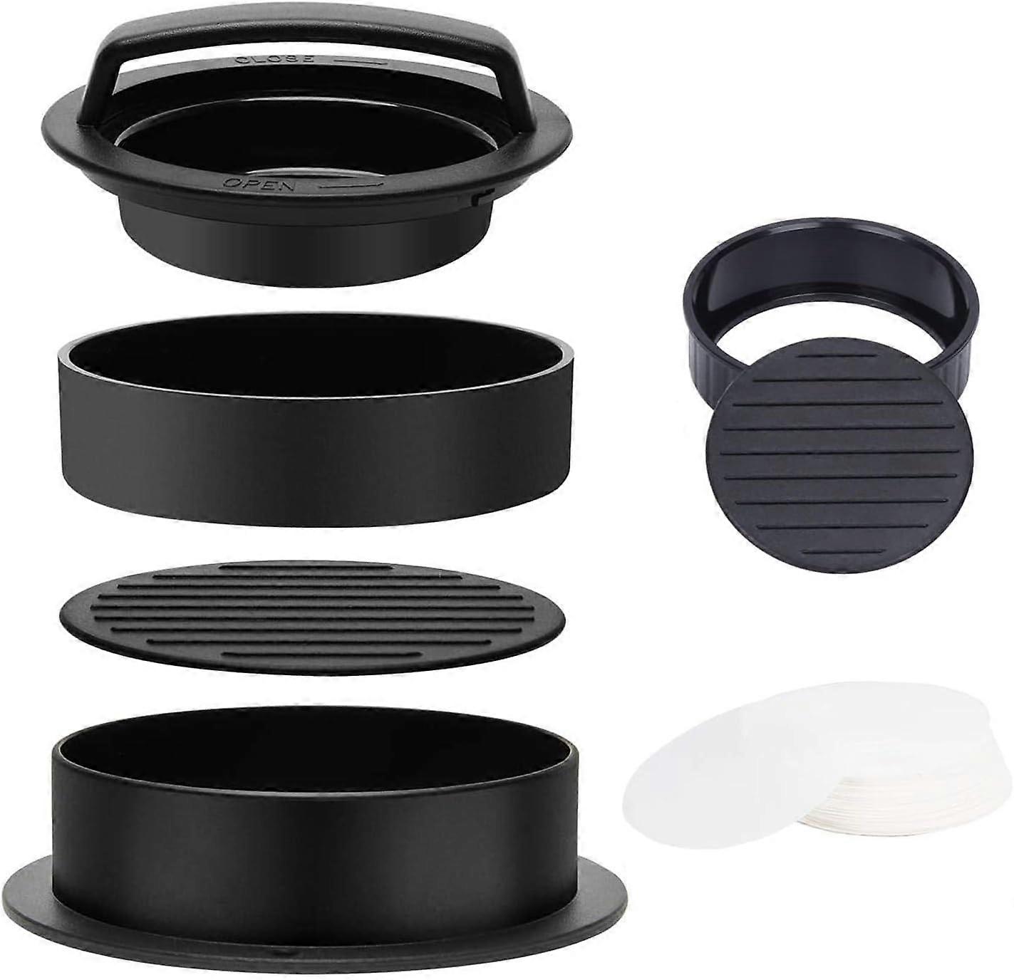 3 in 1 Hamburger Press, Stuffed Hamburger Press with 100 Burger Paper Sheets for Non-Stick Grilling