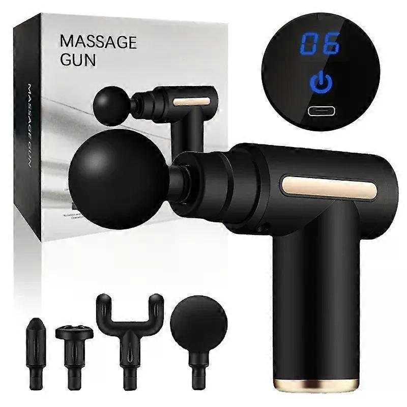 con Fascia Gun with Extended Handle and Elbow for Self-assist Massage of the Upper and Lower Back Muscle Relaxation and Massage Done