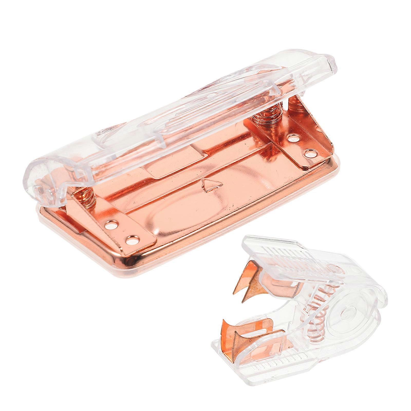 Stapler Remover Tool Cardboard Two Hole Puncher Office Supplies 10.00X5.50X4.50cm Square Shape Modern Style 1 Set