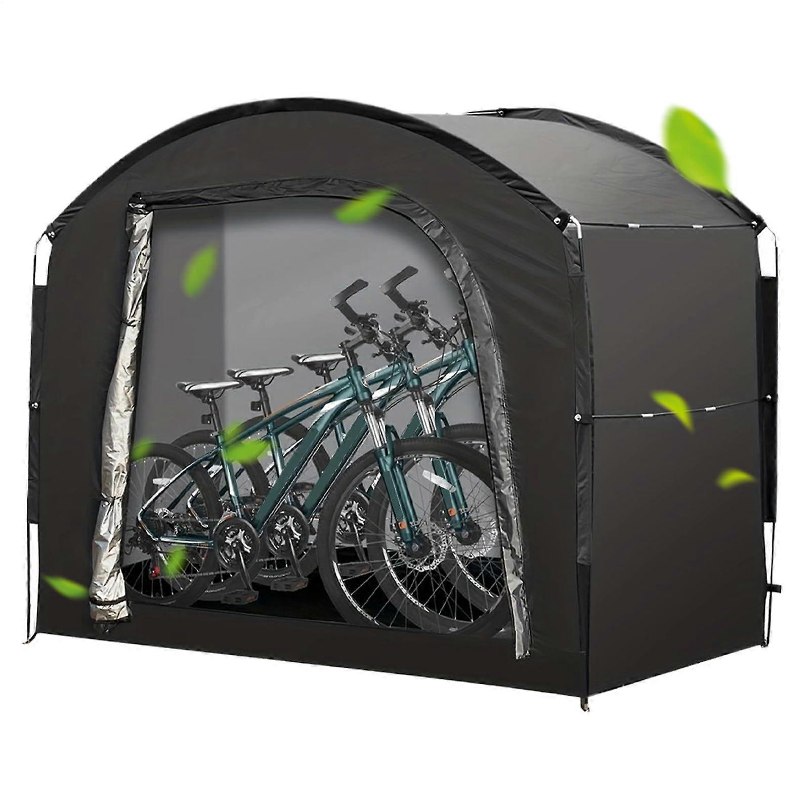 Bike Shed Tent – Outdoor Equipment Shelter, Waterproof Bike Cover HeavyDuty Bike Storage 220 x 150 x 185 cm Black